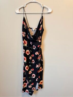 Riley & James Floral Wrap Dress with spaghetti straps size M